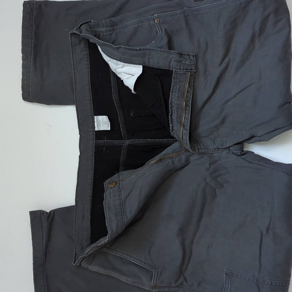 Polarking Men's Fleece Lined Grey Work Pants 40 x 32